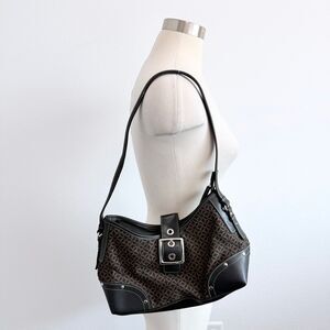 Relic Black Brown Purse Shoulder Leather Y2K Satchel Buckle Rivet
